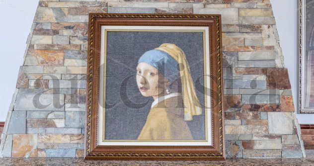 Cuadro de Punto de Cruz hecho a mano. La joven de la perla - Johannes Vermeer