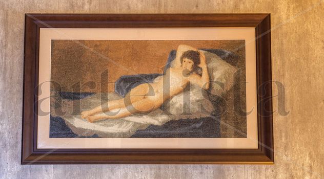 Cuadro de Punto de Cruz hecho a mano. La maja desnuda - Francisco Goya