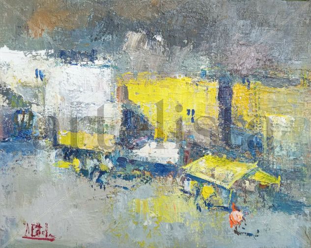 Market one Oil Canvas Landscaping