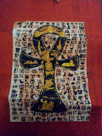 Ankh en papiro Aquatint