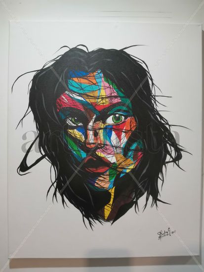 Mirada fija Acrylic Canvas Portrait