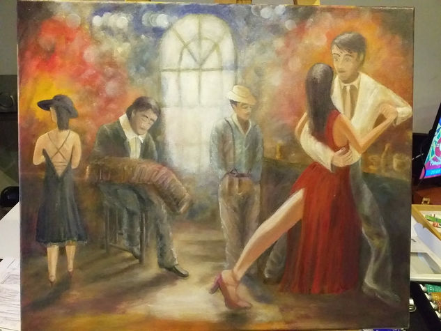 Milonga Acrylic Canvas Figure Painting