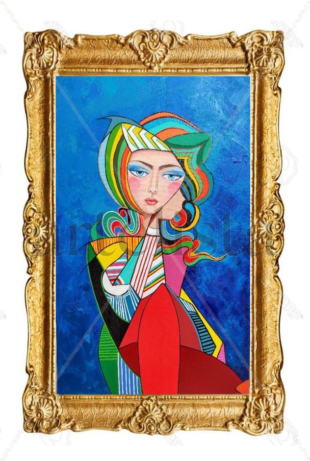 PABLO PICASSO - OLEO SOBRE LIENZO - JACQUELINE - PINTURA HECHA A MANO -CUBISMO - MODERNO