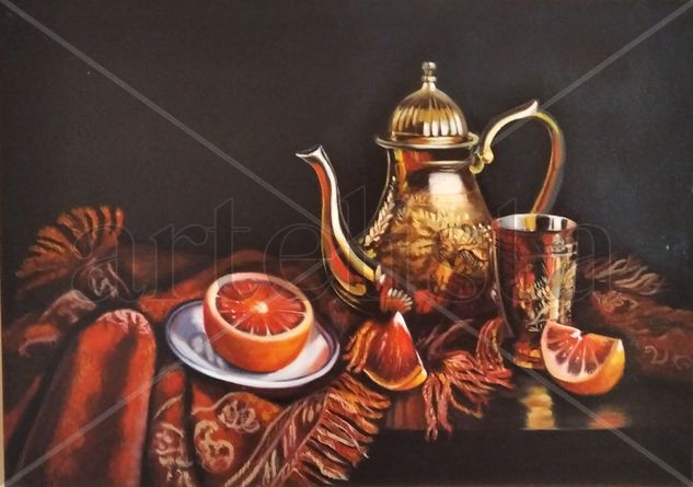 Hora del te Oil Canvas Still Life Paintings