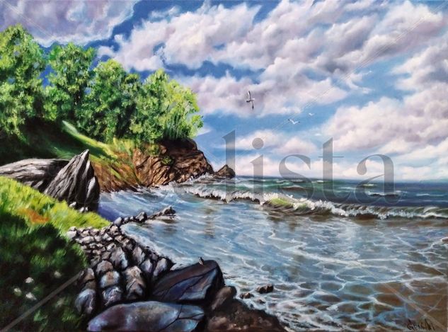 La costa rocosa Oil Canvas Marine Painting