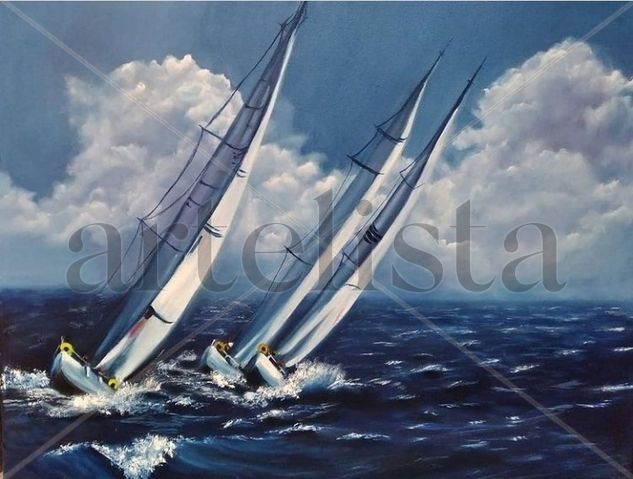 Regata Oil Canvas Marine Painting