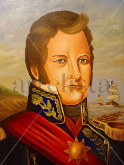 Brigadier Juan Manuel de Rosas Oil Canvas Portrait