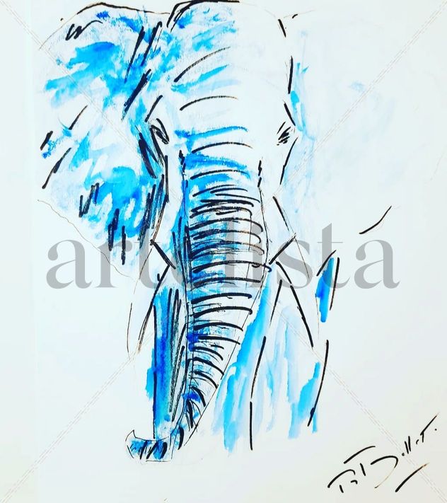 Série en azul. N°1 Elephant
