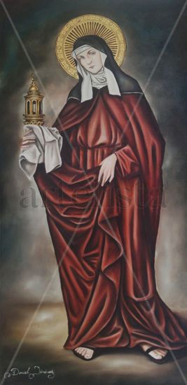 Santa Clara de Asis Oil Canvas Portrait