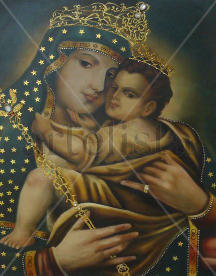 Virgen de Belen Oil Canvas Portrait