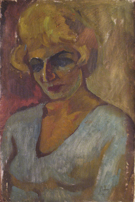 Woman in blue