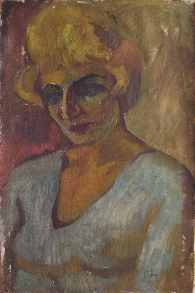 Woman in blue
