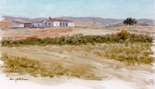 Casa de los Rubiños Oil Paper Landscaping