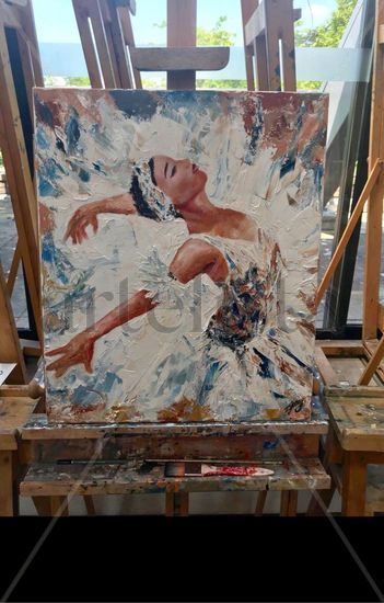 Bailarina en movimiento Acrylic Canvas Figure Painting