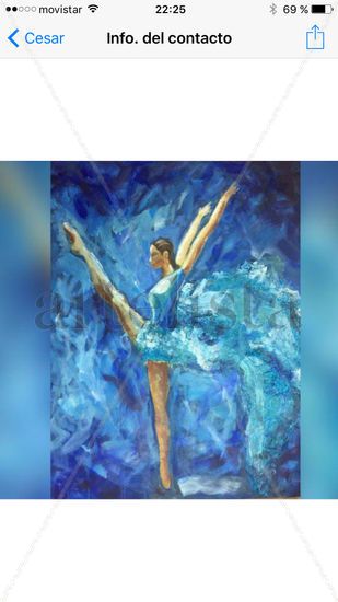 Bailarina efecto agua Acrylic Canvas Figure Painting