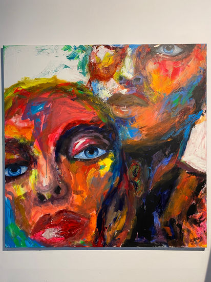 La pareja Acrylic Canvas Portrait