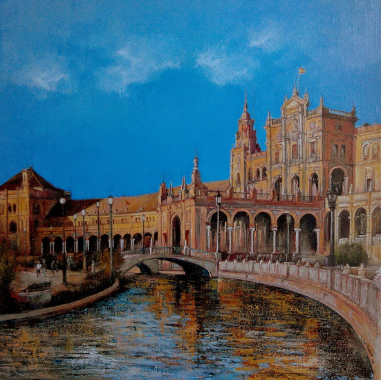 Plaza de España-Sevilla Óleo Lienzo Paisaje