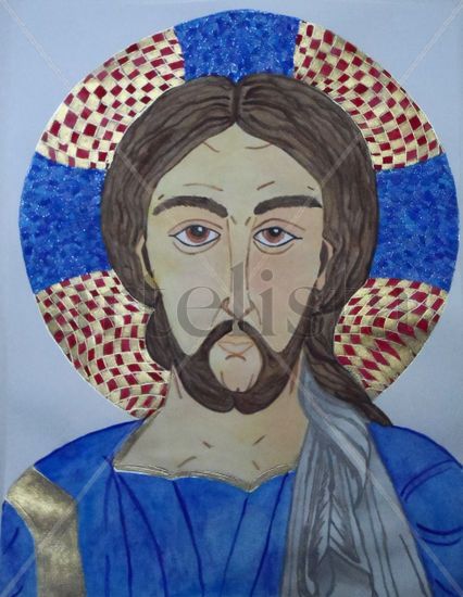 Pantocrator Watercolour Paper Portrait