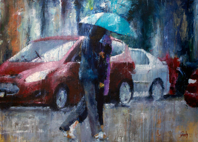 Lluvia de Enero 2022 Oil Canvas Landscaping