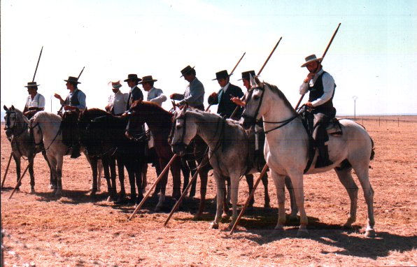 "Jinetes participantes en el acoso y derrivo, ciudad rodrigo" Deportiva Blanco y Negro (Digital)