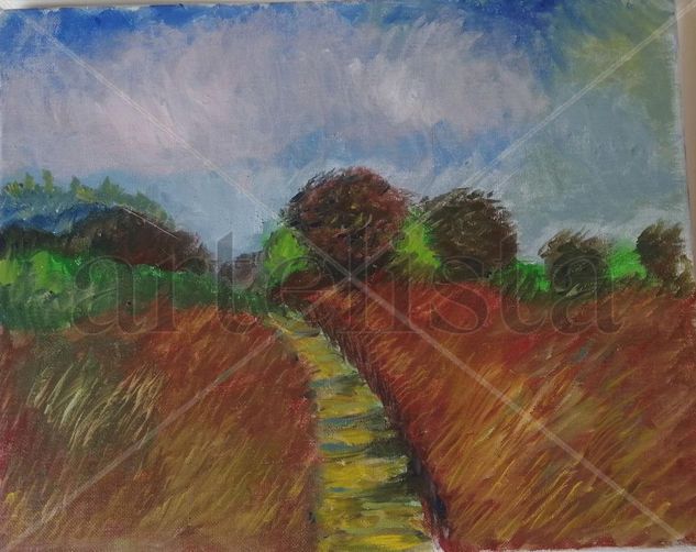 Camino ventoso Oil Canvas Landscaping