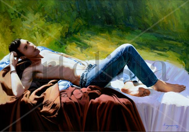 El descanso del rockero Oil Canvas Figure Painting