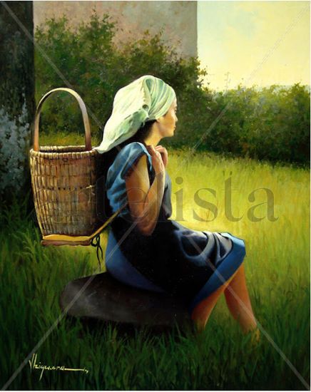 Pasiega Oil Canvas Figure Painting