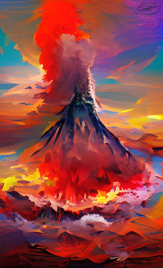 Volcán en erupción 