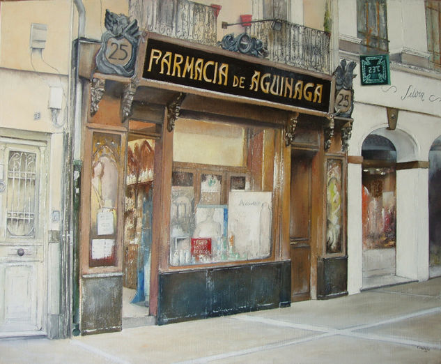 Farmacia de Aguinaga-Pamplona Óleo Lienzo Paisaje