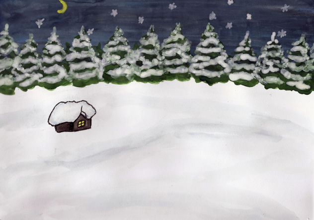House in winter forest 2