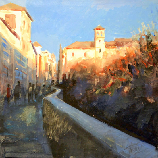 Paseo de los tristes Oil Canvas Landscaping