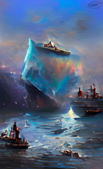 Titanic sobre el iceberg 