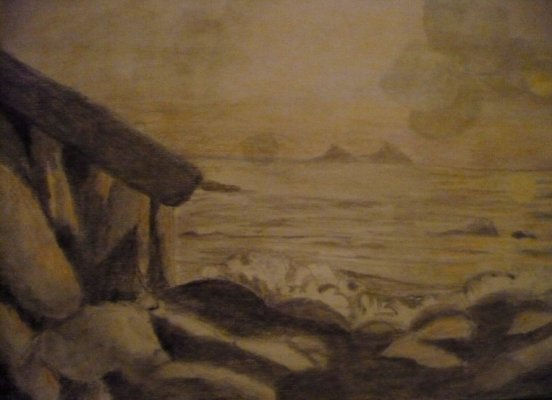 Atardecer entre rocas Charcoal