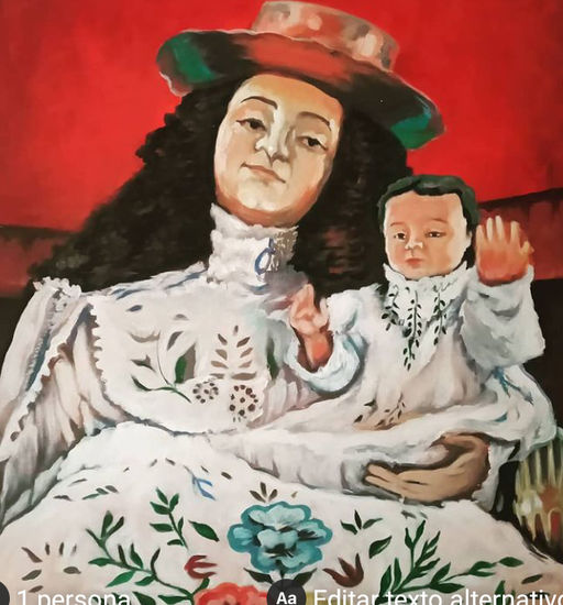 Divina Pastora Acrylic Canvas Figure Painting