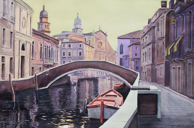 "Venecia VI" Acuarela Papel Paisaje