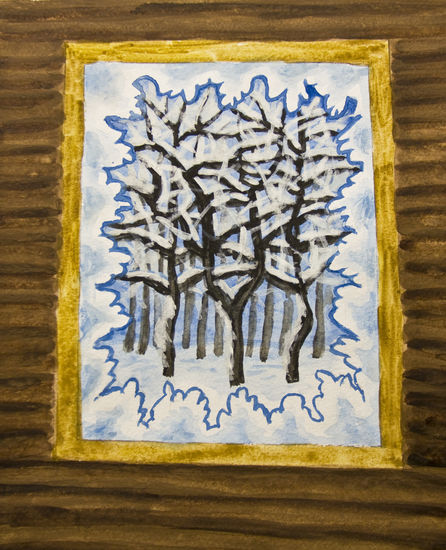 Winter window 2 Acuarela Papel Paisaje