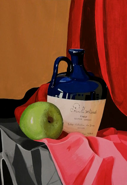 Bodegón manzana verde