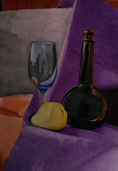 Bodegón vidriado Pencil (coloured) Card Still Life Paintings