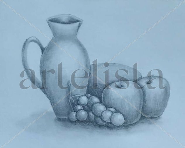 Bodegon de frutas y jarra Graphite