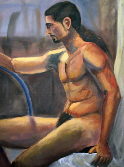 Desnudo masculino con aro Oil Canvas Nude Paintings