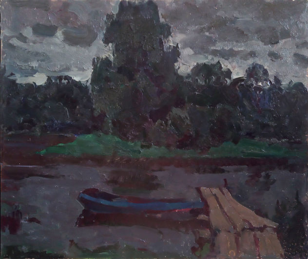 Boat on the evening river