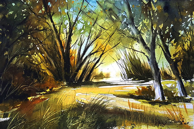 luz otoñal Watercolour Paper Landscaping