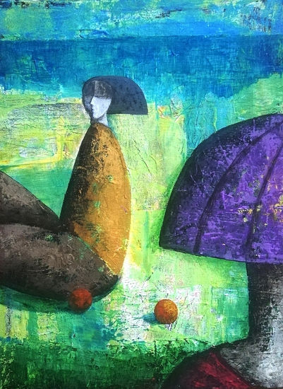 Picnic Acrylic Canvas Figure Painting