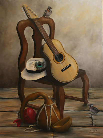 "Folclor y Parranda" Oil Canvas Still Life Paintings