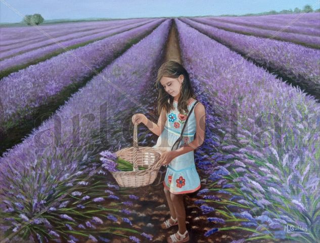 Entre flores de lavanda Oil Canvas Landscaping