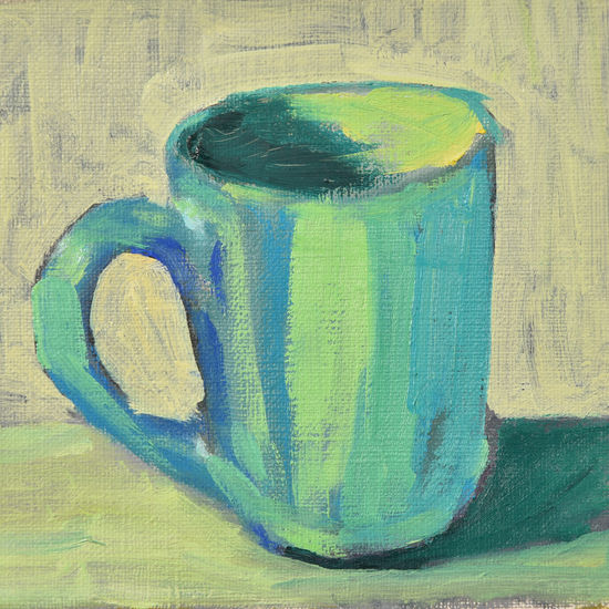 Taza turquesa Oil Paper Still Life Paintings