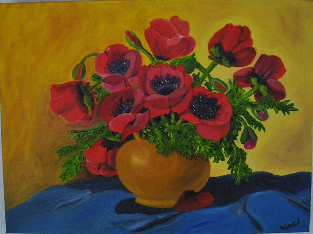 amapolas Oil Canvas Floral Painting