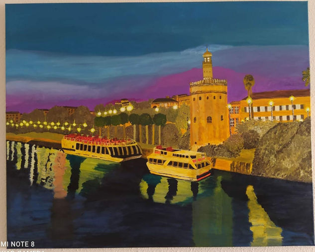 Entre Triana y Sevilla Acrylic Canvas Landscaping