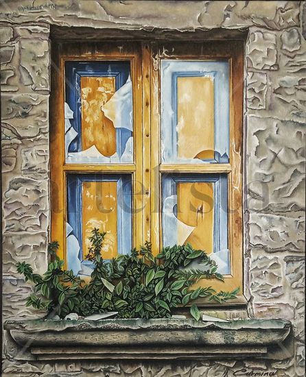 Ventana cerrada Oil Canvas Others