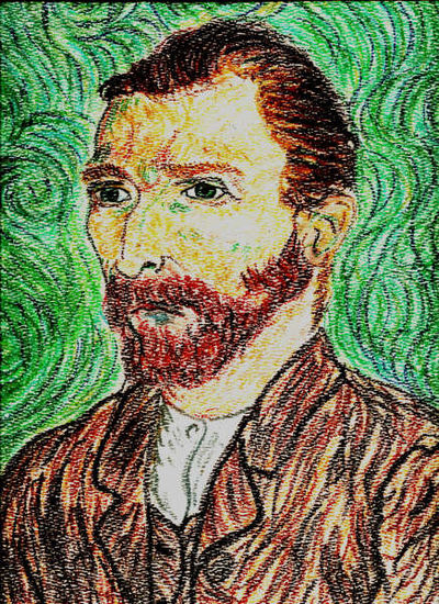 Retrato de Vincent fondo verde Pastel Otros Retrato